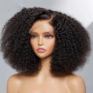 Perruque bouclée et crépue sans colle, cheveux courts, densité 180, pour femmes noires, avec Babyhair, usage quotidien